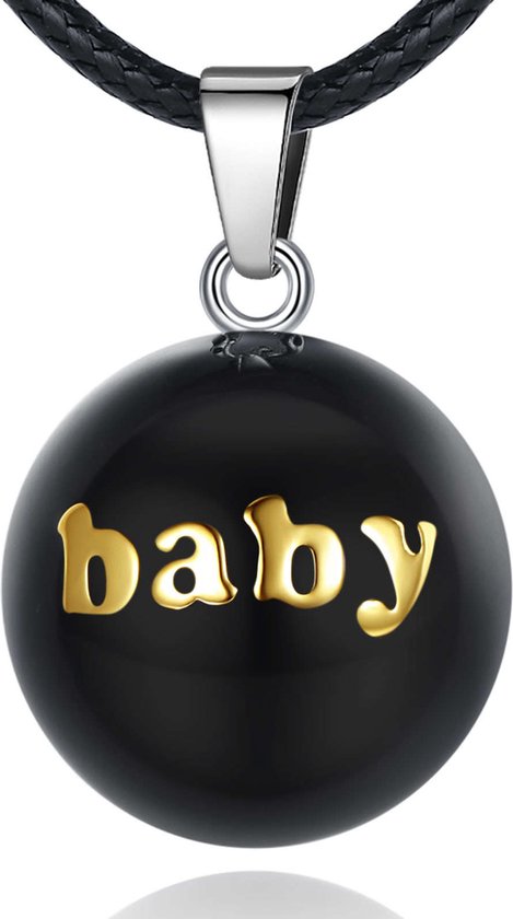 Cloche de grossesse Clariz noir or bébé - porte cloche de grossesse