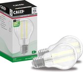 L'ampoule LED à filament Calex - Set de 2 pièces - Lampe A-Label haute efficacité 2,2 W - Source de lumière E27 - Lumière Blanc