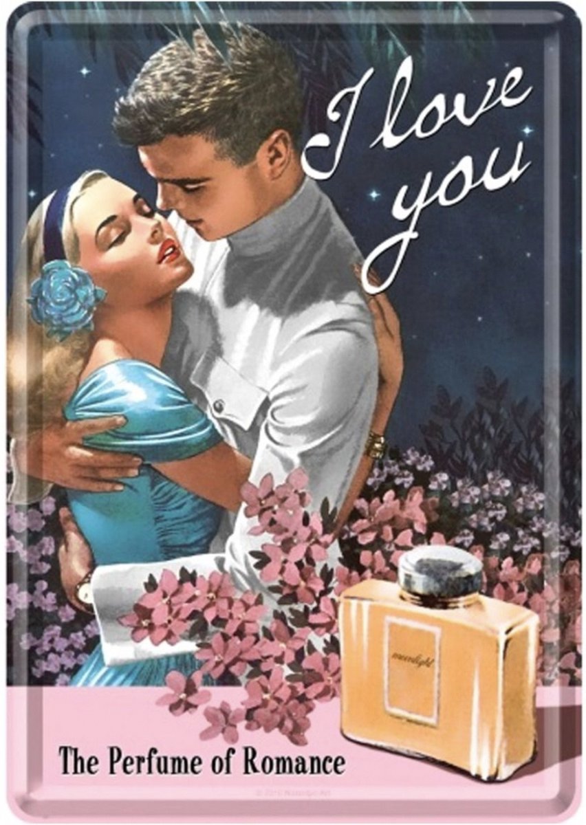 Metalen Postkaart I Love You Couple