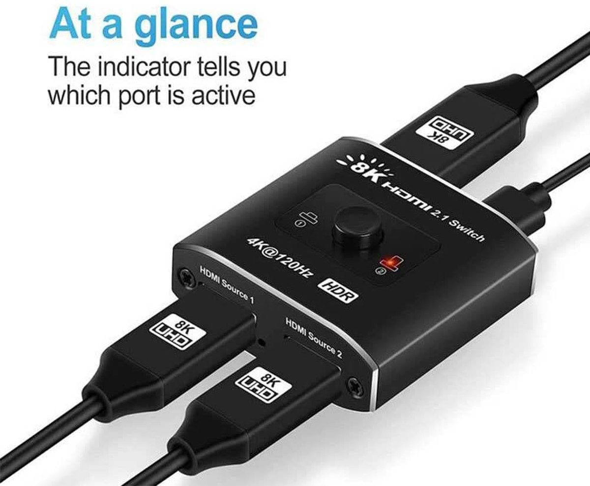 Switch HDMI Bi-Directionnel Sounix - 8k@60Hz - 4k@144Hz - Switch HDMI 2  Ports - 2 In 1