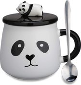 Panda mok geschenken -beste vriend geschenken schattige mokken theekopjes met deksels / lepel voor tienermeisjes / vriendinnen / vrouwen / mama