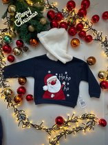 Kerstkleding Babyset Kinderenset - 2 Stukken - Ho ho ho Santa Claus  - Rood Marineblauw - 2-3 Jaar - %100 Katoen Gezond - Kerstcadeaus Voor Baby Kinderen