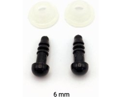 Veiligheidsoogjes ● 6mm ● met sluitringen - zwart - 