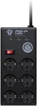 Black Lion Audio PG-P Type F - Stroomverdeler met kabel van 2.70 mtr, 230 Volt en filter voor thuis, studio of live gebruik