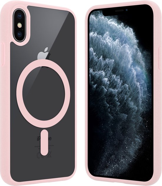 ShieldCase adapté pour Apple iPhone X Coque magnétique avec bord coloré  transparent - rose | bol