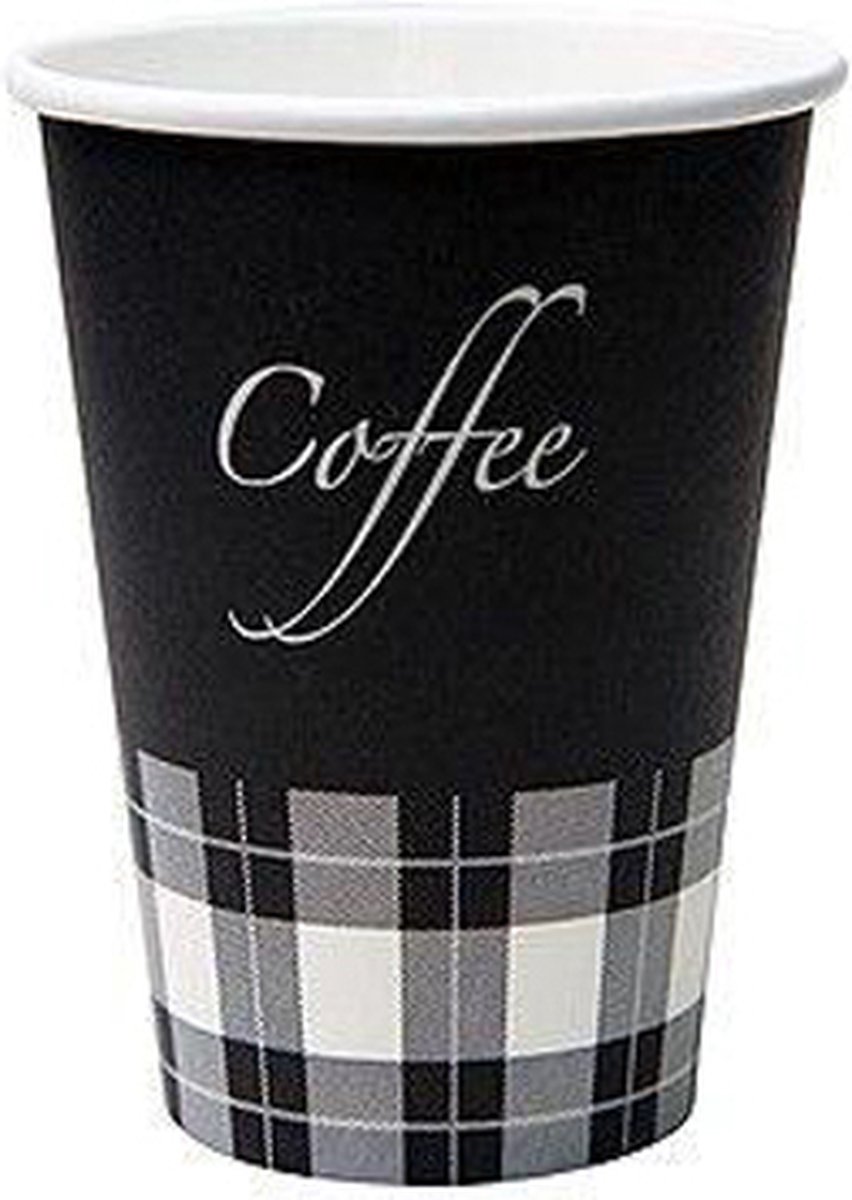 Koffiebeker to go | Kartonnen Bekers | Koffiebeker Zwart Coffee 180cc / 7.5 oz - Doos 2500 stuks