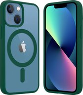 ShieldCase geschikt voor Apple iPhone 13 Mini Magneet hoesje transparant gekleurde rand - groen - Shockproof backcover hoesje - Hardcase hoesje - Siliconen hard case hoesje met Magneet ondersteuning