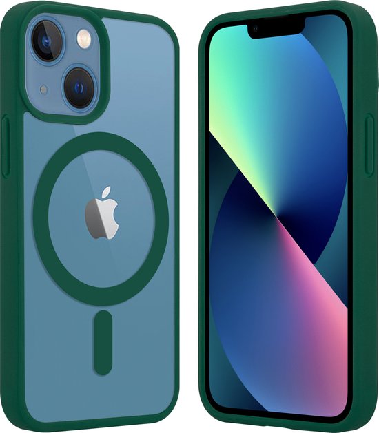 Coque Transparente iPhone 13 Pro Magsafe avec bords colorés (vert) - Coque -telephone.fr