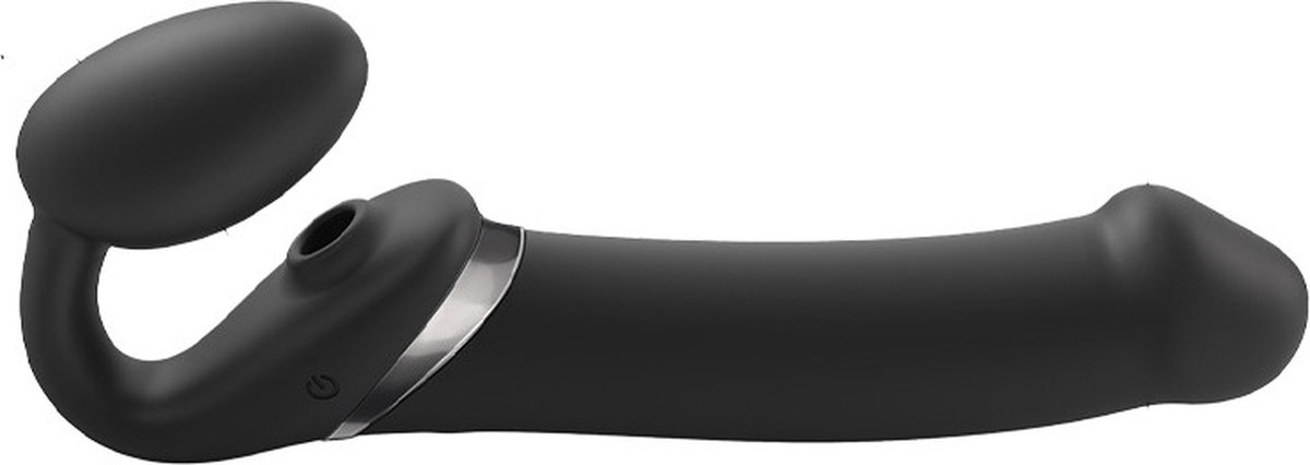 Goedkoopste Strap-On-Me - Strapless Strap-on Vibrator Met Luchtdruk Stimulatie - Zwart - Maat XL