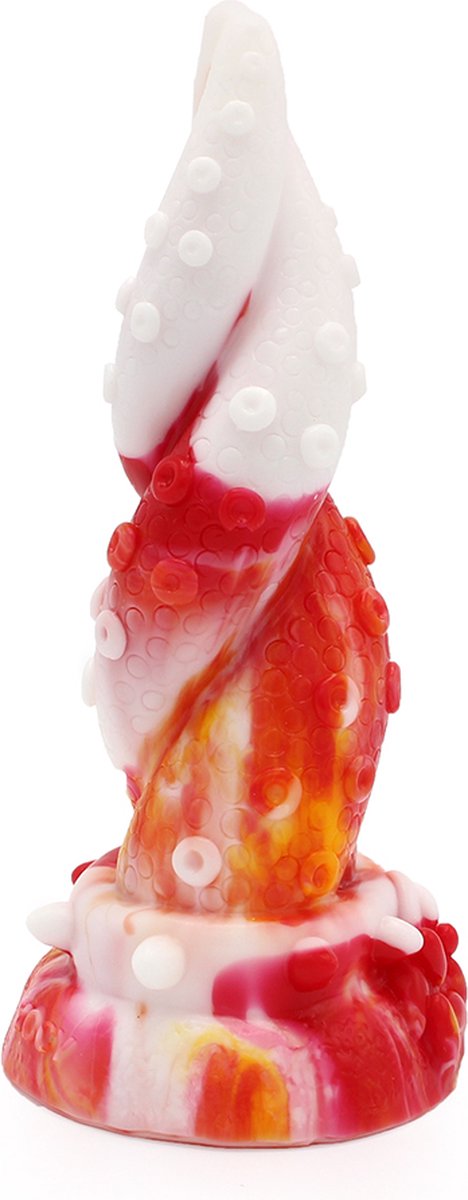Kiotos Monstar - Dildo Beast OCTOPUS- 18 x 5 cm - Oranje/Wit/Rood