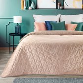Oneiro’s luxe SI/ LUIZ /type 3/ Beddensprei Roze - 200x220 cm – bedsprei 2 persoons - roze – beddengoed – slaapkamer – spreien – dekens – wonen – slapen