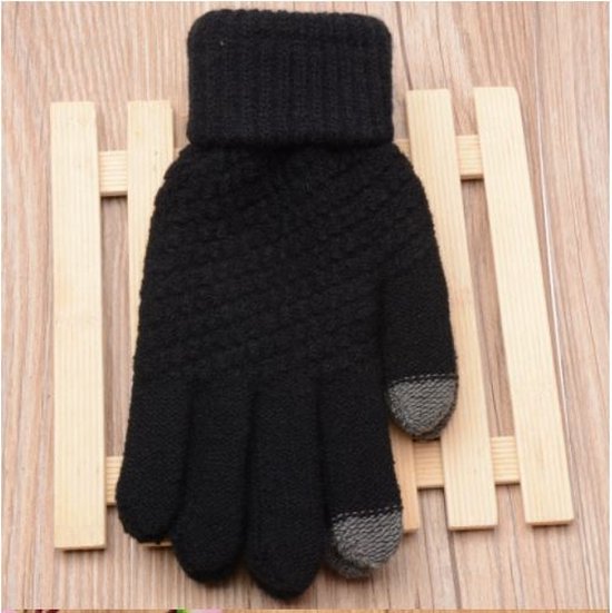 Gebreide handschoenen - touchscreen - oneze - warme winter favoriet - Zwart