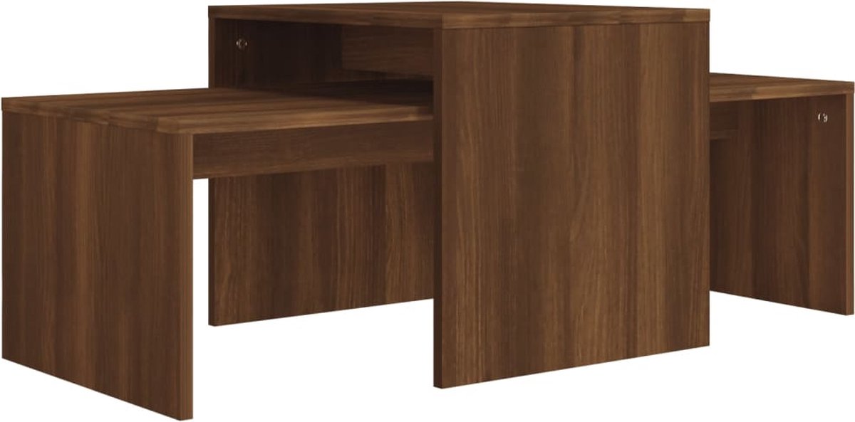 Salontafelset 100x48x40 cm spaanplaat zwart kopen