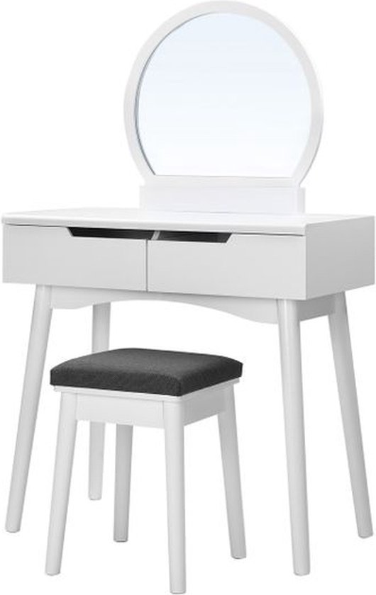 CLIPOP Moderne kaptafel kruk set ijdelheid make-up bureau met dia spiegel opslag planken en lade, vrouwen meisje make-up tafel slaapkamer meubels