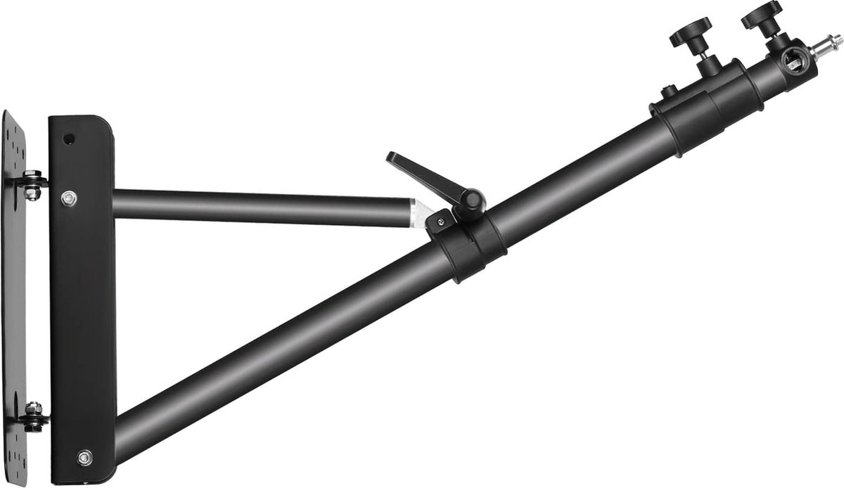 Neewer® - Driehoekige wandmontage Boomarm voor Fotografie Studio Video Stroboscoop Monolights - Softboxen Paraplu's Reflectoren - 180 Graden Flexibele Rotatie - Max. 125cm (Zwart)