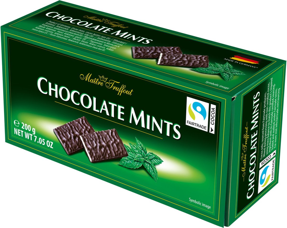 Chocolate Mints - pure chocolade gevult met mint creme 200g | bol