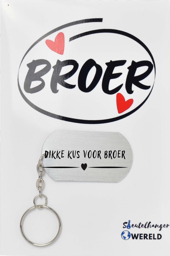 Dikke kus voor broer Sleutelhanger inclusief kaart - broer cadeau -  cadeaupakket -... | bol.com