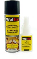 Wolfix Superglue avec activateur | 50 g + 200 ml | colle instantanée | Super colle