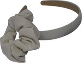 Jessidress® Diademen Dames Haar Diadeem met Scrunchie Haarband Hoofdband met Elastiek - Beige