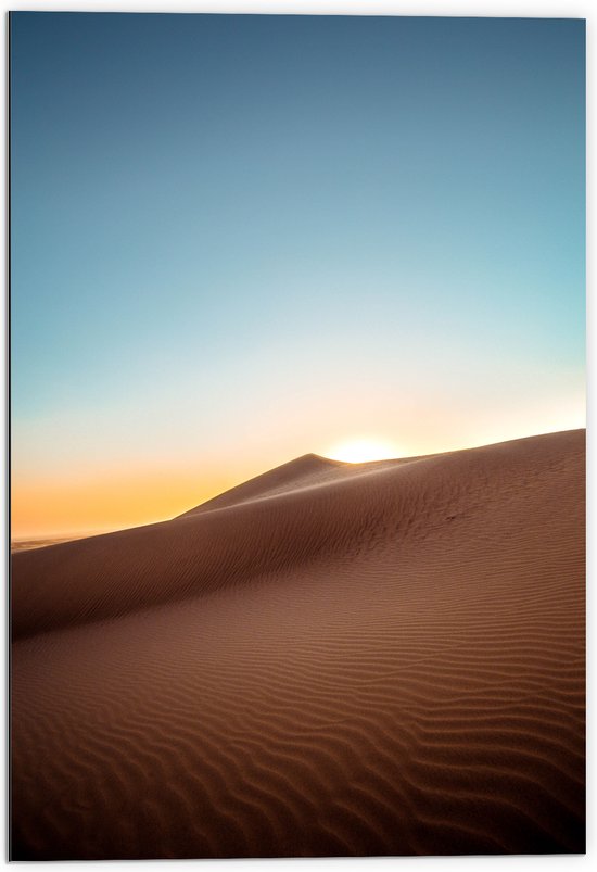 WallClassics - Dibond - Hoge Duinen in de Woestijn - 70x105 cm Foto op Aluminium (Wanddecoratie van metaal)