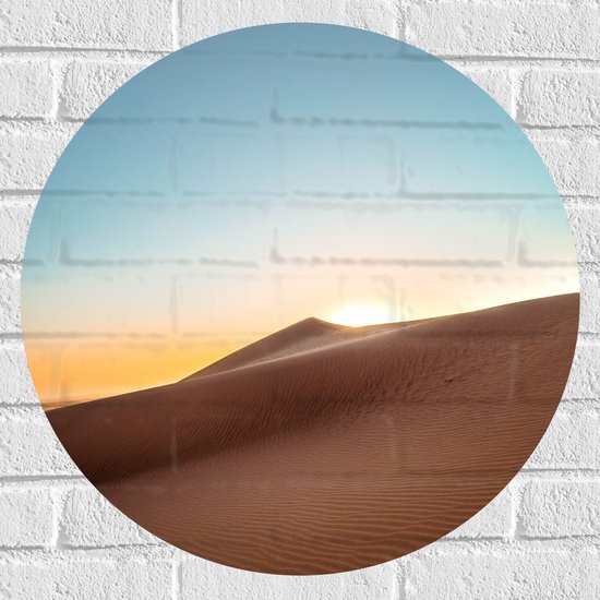 WallClassics - Muursticker Cirkel - Hoge Duinen in de Woestijn - 60x60 cm Foto op Muursticker