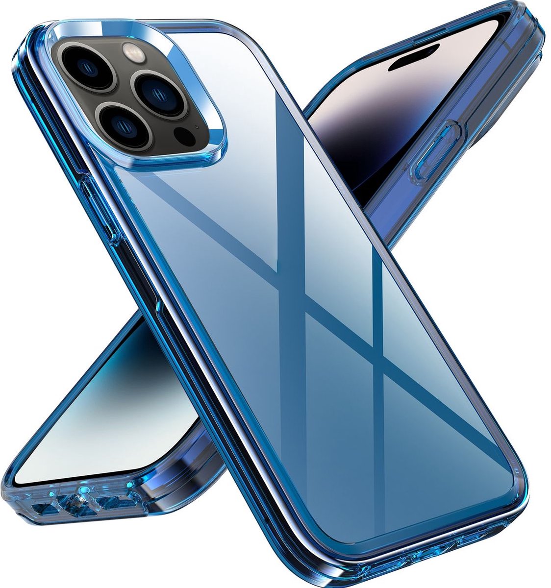 Mobigear Hoesje geschikt voor Apple iPhone 14 Pro Max Telefoonhoesje Hardcase | Mobigear Crystal Backcover | iPhone 14 Pro Max Case | Back Cover - Blauw