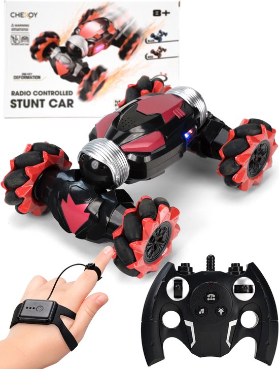 Chéroy RC Stunt Car - Rood - Hyper 4WD Twist - Radiografisch Bestuurbare Stunt Auto - RC Auto - Offroad - Voor Binnen en Buiten