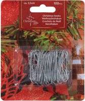 2x100 Zilveren Kerstbalhaakjes - Kerstboomhaakjes - Zilveren Haakjes voor Kerstballen - 3,5cm