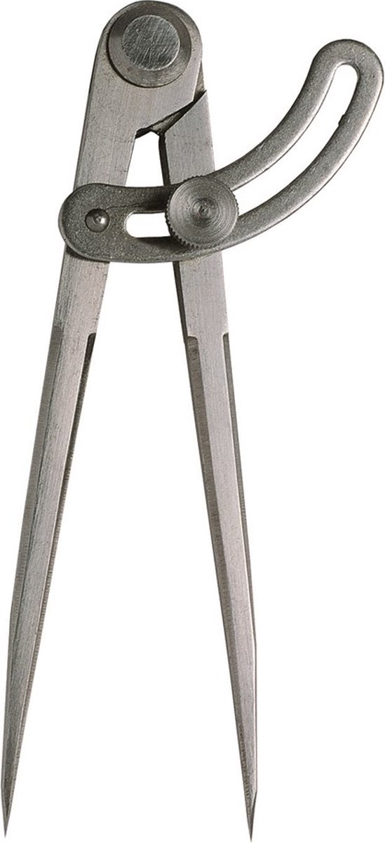 Steekpasser met stelboog staal blank 150mm