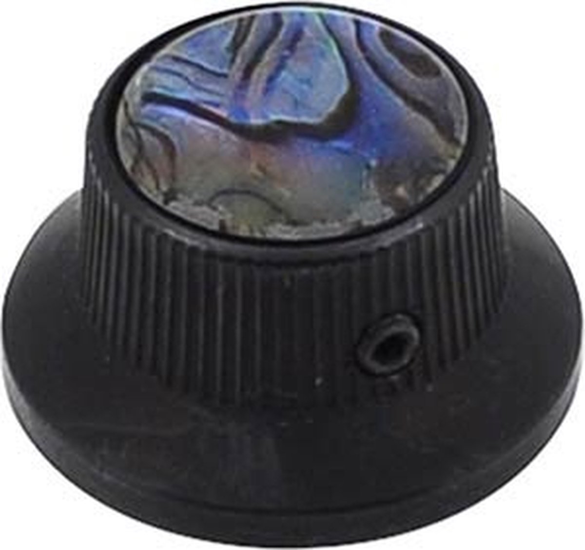 bell knob with abalone inlay, black