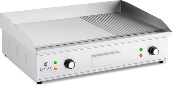 Foto: Royal catering elektrische grillplaat 727 x 420 mm flat 3 000 w