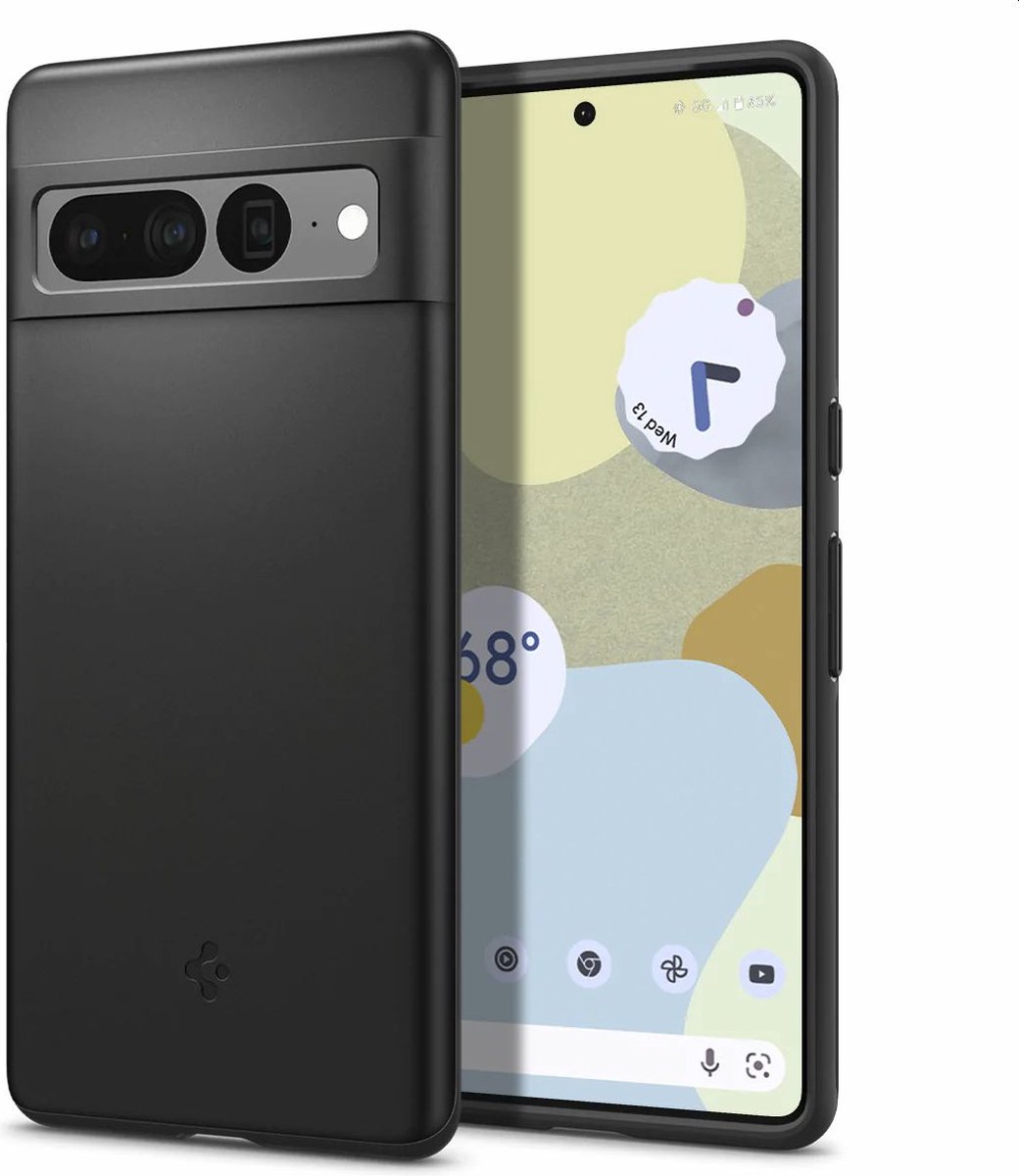 Spigen Thin Fit geschikt voor Google Pixel 7 Pro Hoesje Back Cover Zwart