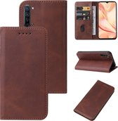 For OPPO Find X2 Lite Magnetic Closure Leather Phone Case(Brown)