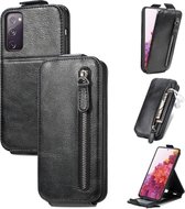 Voor Samsung Galaxy S20 Fe 2022 Zipper -portemonnee Vertical Flip Leather Phone Case (zwart)