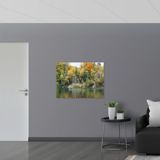 WallClassics - Panneau en mousse PVC - Petites Chutes d'eau entre les Arbres - Photo 100x75 cm sur panneau en mousse PVC