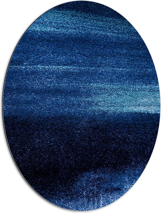 WallClassics - Dibond Ovaal - Abstracte Blauwe Puntjes - 60x80 cm Foto op Ovaal (Met Ophangsysteem)
