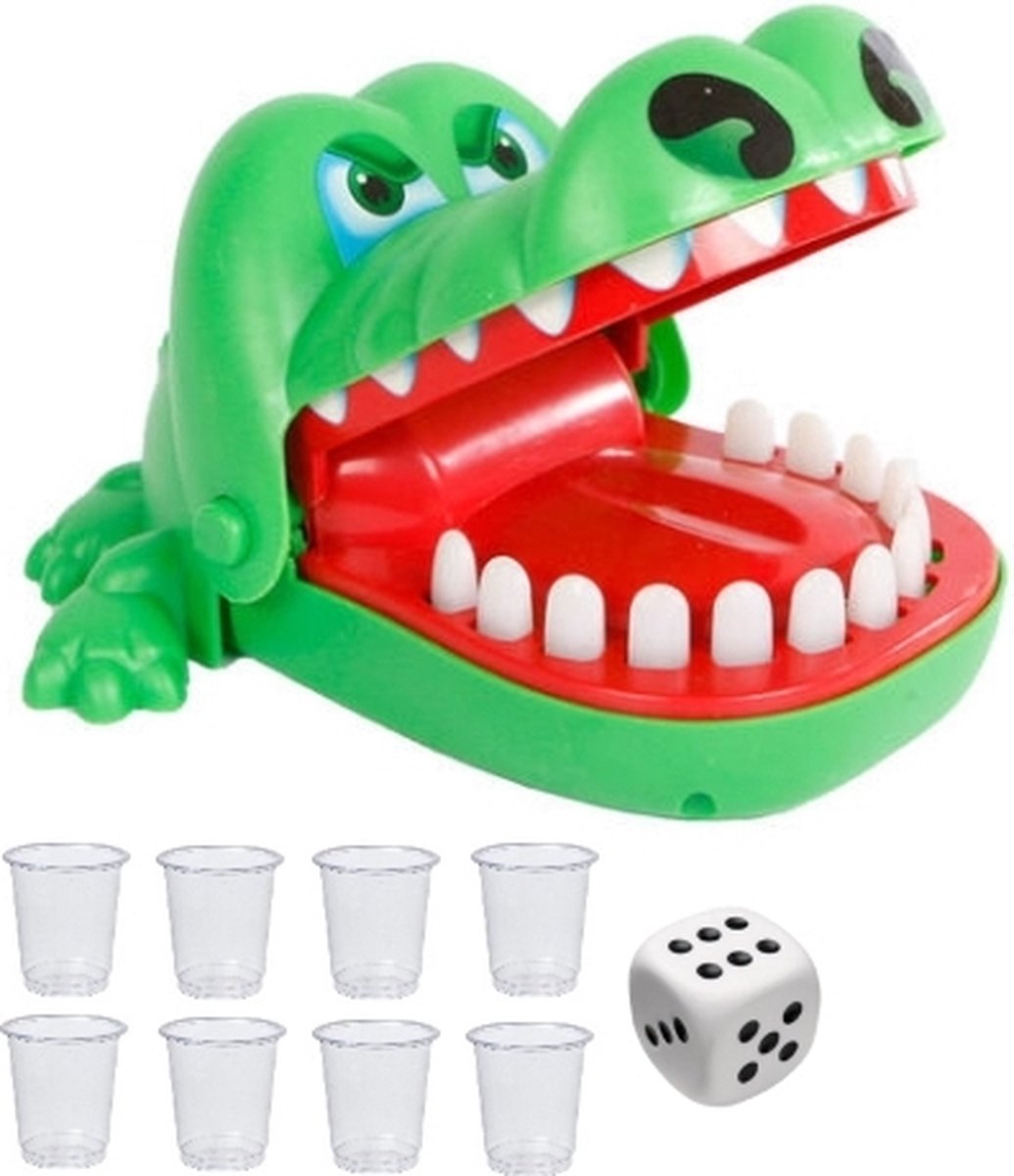 Crocodile mordant - Jeu de dents de crocodile - Jeu à boire - Crocodile vert