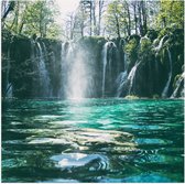 WallClassics - Poster Glossy - Cascade à Clear Lake - 50x50 cm Photo sur Papier Poster avec Finition Brillante