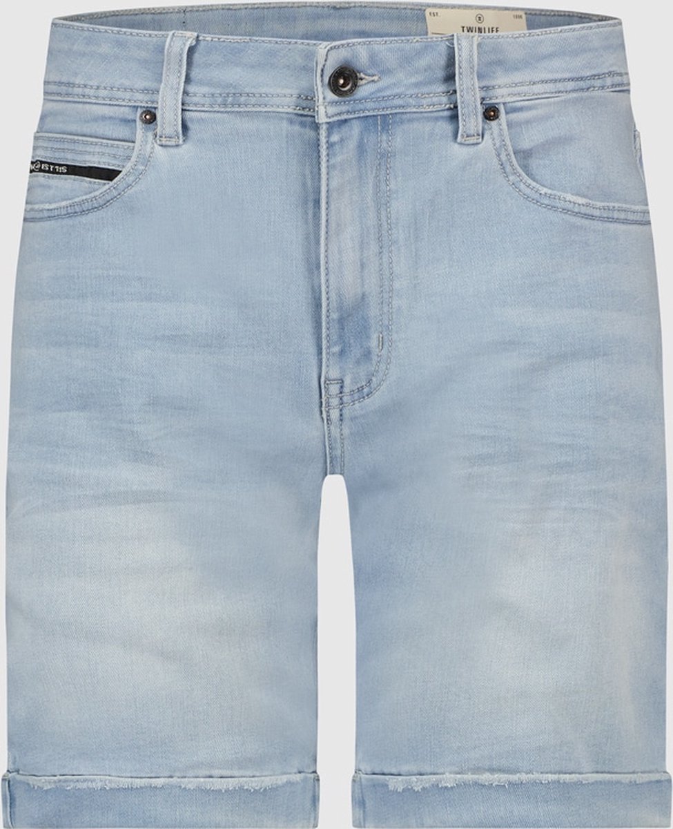 Twinlife Heren Jeans Joshua - Korte broeken - Duurzaam - Elastisch - Blauw - 29