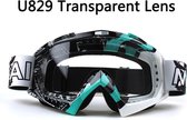 Skibril- Snowboardbril anti condens UV 400 (mint wit)