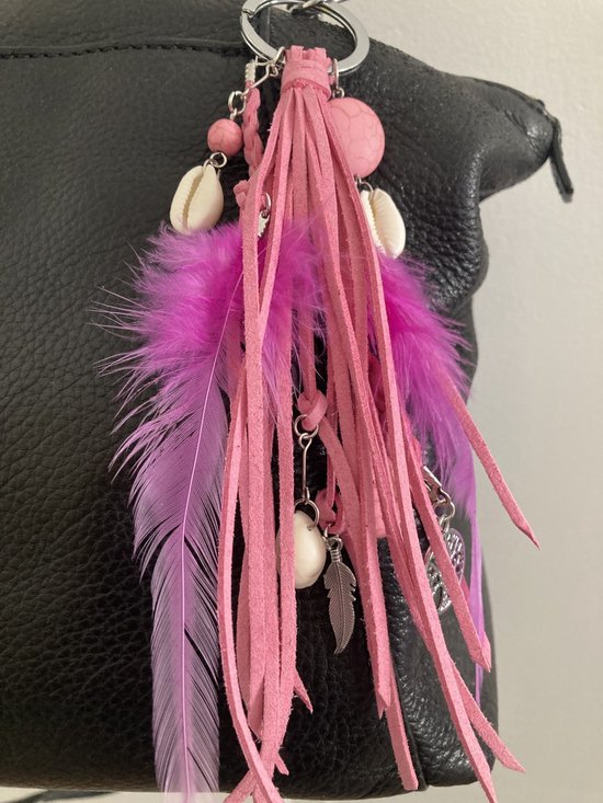 Accroche-sac - Accroche-sac - Porte-clés - Coquillages - Ressorts - Pendentif - Ibiza - Rose Vif