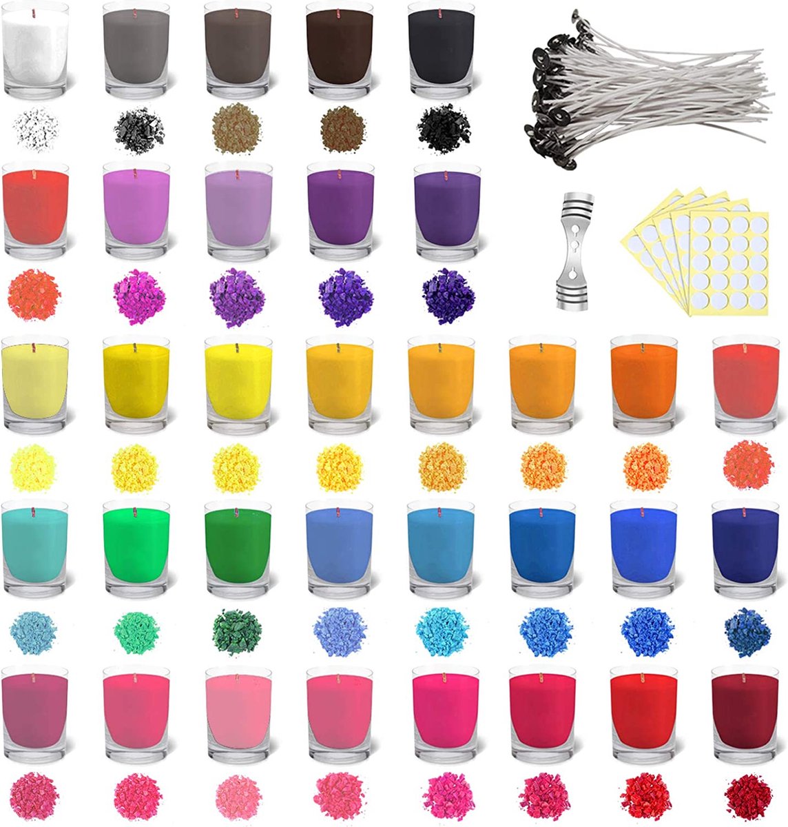 Kaarsenmakerset DIY Kaarsen handwerk - kaars Craft Set, Wicks, Essences, kleurstoffen