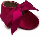 Baby Girl Bow Lace Up PU Leather Princess Babyschoenen (rood)
