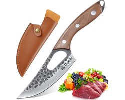 Qijieda® Japanse Koksmes - Keuken Messen - Kook & Slagers mes - Universeel Chef Snijmes - Handgesmeden van Koolstofstaal - Japans Groente & Vleesmes - BBQ Knife