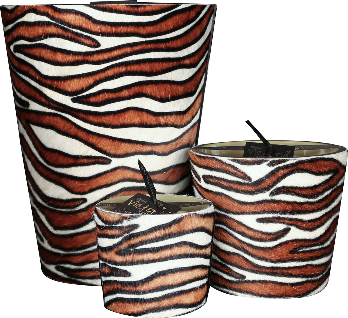 Victoria with Love kaars - Hairy Zebra Tricolore - Trio (S+M+XL) - Geurkaars