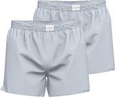 TOM TAILOR heren boxershorts geweven wijd model met gulp (2-pack) - lichtblauw geruit - Maat: XL