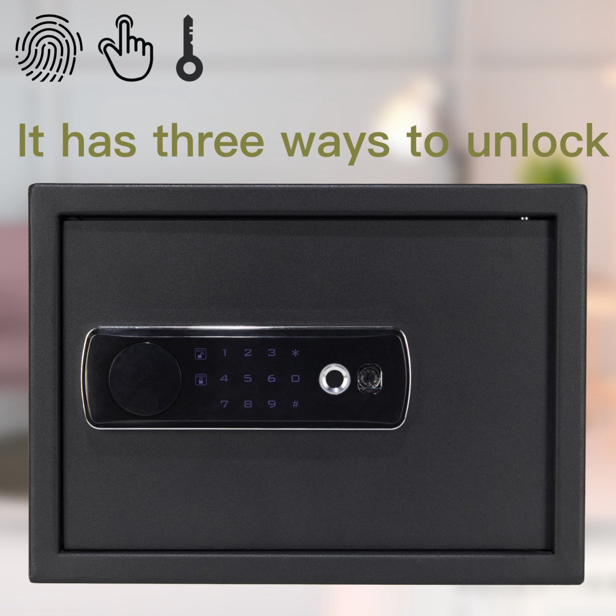 Tresor Feuerfest IDiskk MFi Zertifiziertes Aluminium Fingerprint & Password Tresor Für Zuhause