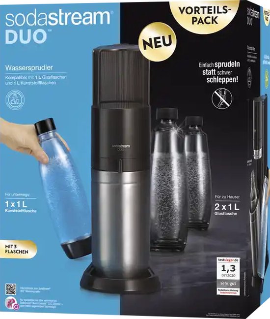 Sodastream DUO MEGAPACK Bruiswatertoestel Zwart