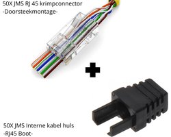 50x JMS® RJ45 EZ Type + 50x JMS Interne Kabel Huls Zwart