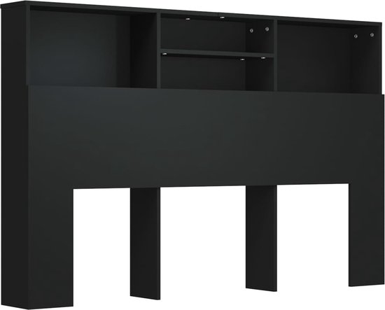 vidaXL Hoofdeinde met LED 200x18,5x103,5 cm bewerkt hout zwart